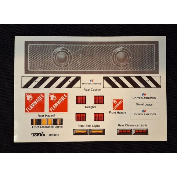 Vintage 1980 Tonka United Airlines Refueling Truck No. 2535 w/ Decal Sheet - Picture 2 of 9